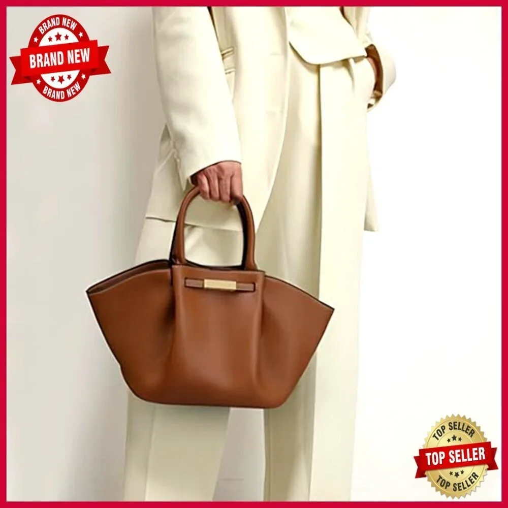 Large Vegan Leather Tote Bag Top Handle Shoulder Purse Daily Use